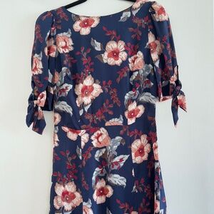 Reformation Navy Floral Mini Dress
